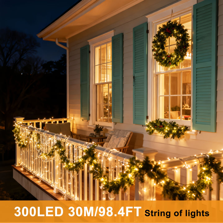 30m/50m/80m/100m Fairy Lights – Warm White & RGB, 8 Modes, Remote Control