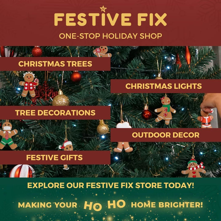 Festive Fix Warm White LED Christmas Tree Lights – 8 Modes, Timer, Waterproof