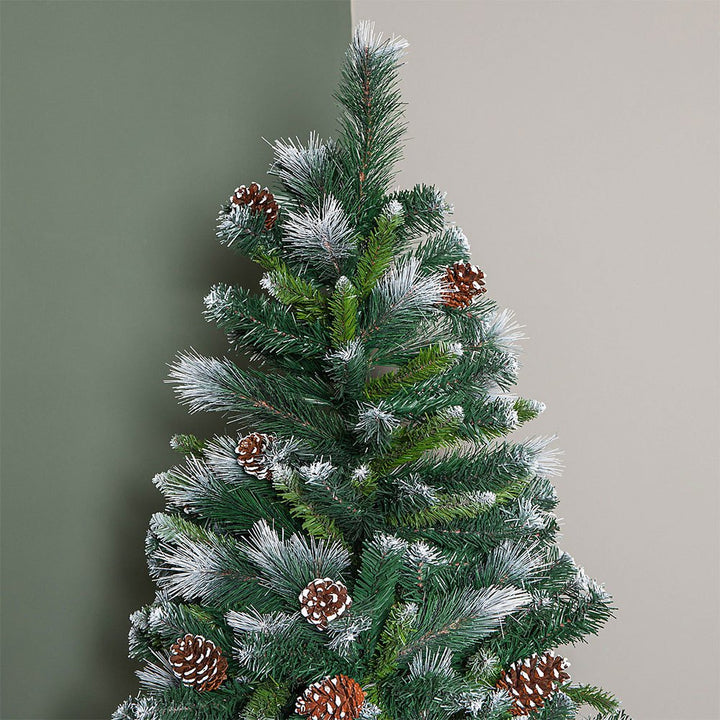 Artificial Christmas Tree with Snowflakes, Berries & Pine Cones – Full PVC Branches